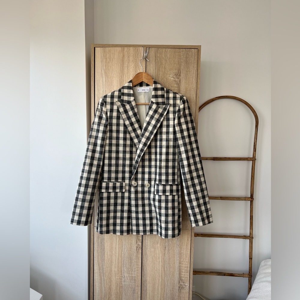 Mango Check Suit Blazer, Size S